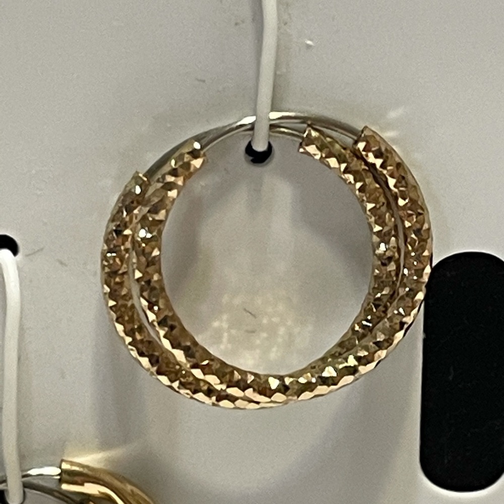 NWT icing gold tone hoop round circle earring set - Picture 2 of 5